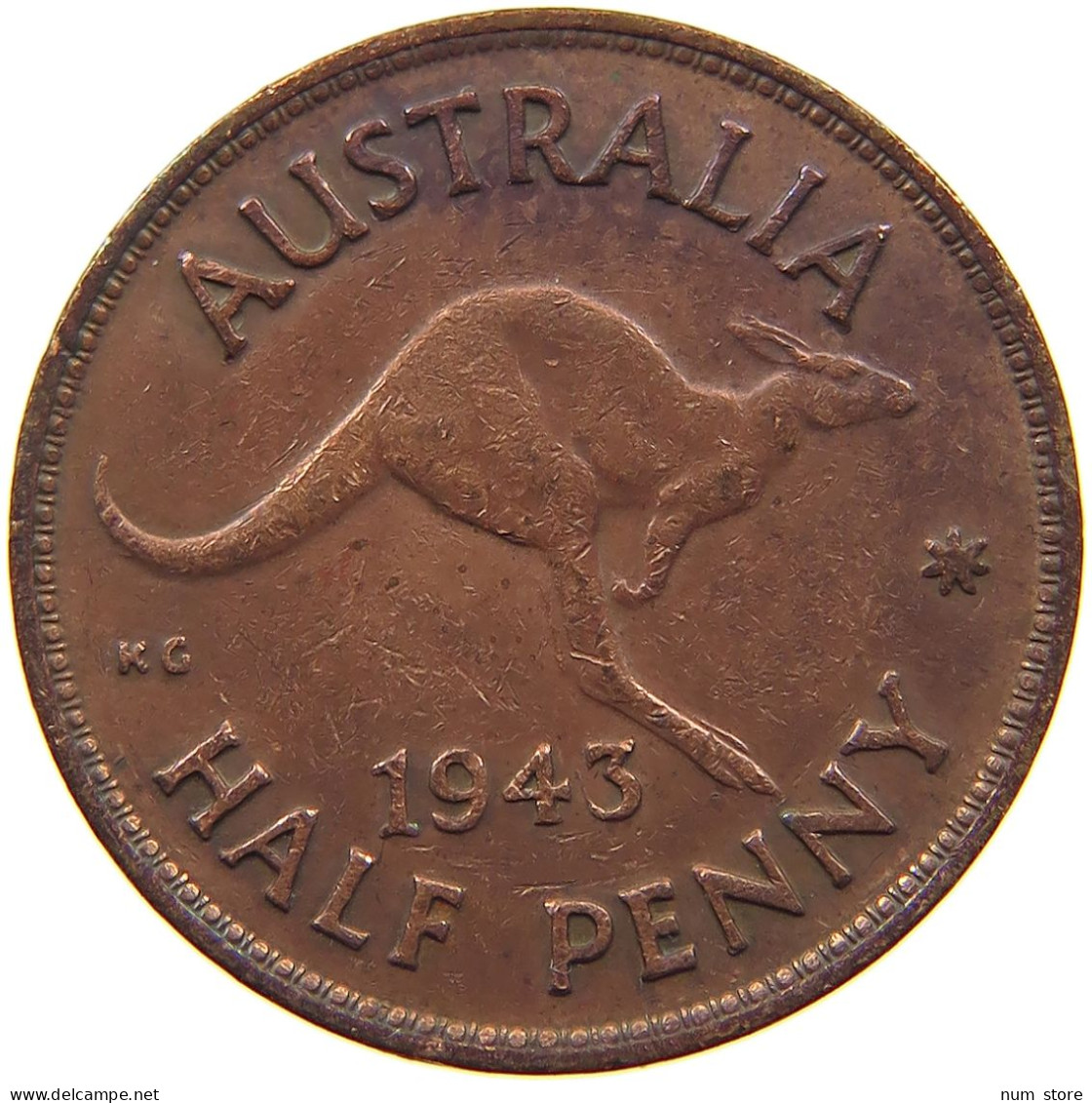 AUSTRALIA HALFPENNY 1943 #a010 0427 - ½ Penny