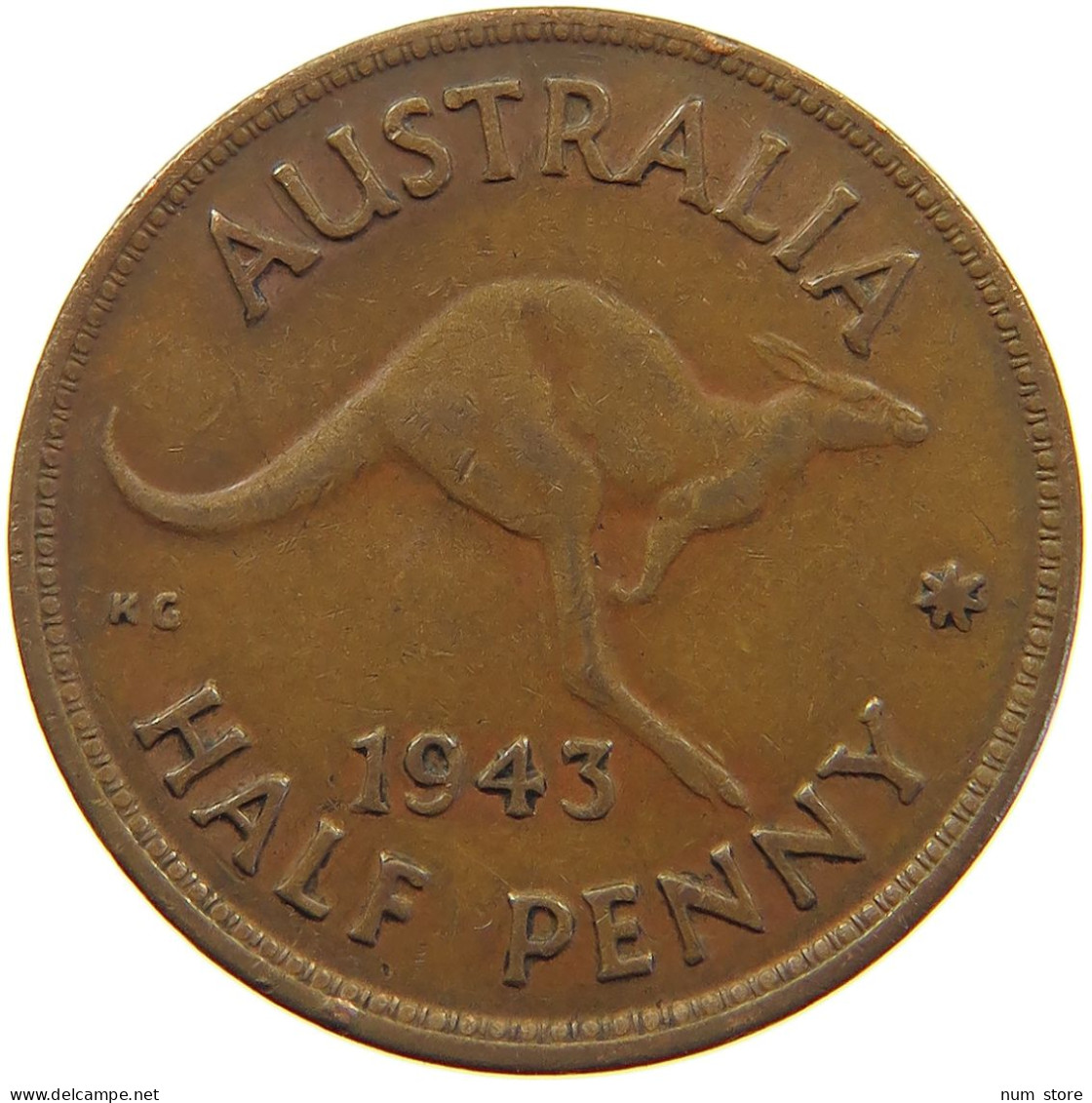 AUSTRALIA HALFPENNY 1943 #a066 0283 - ½ Penny