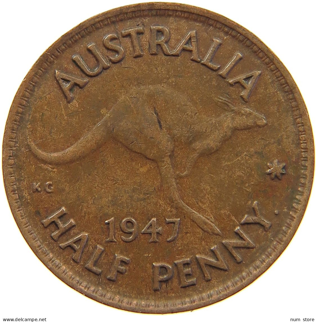 AUSTRALIA HALFPENNY 1947 #a066 0281 - ½ Penny