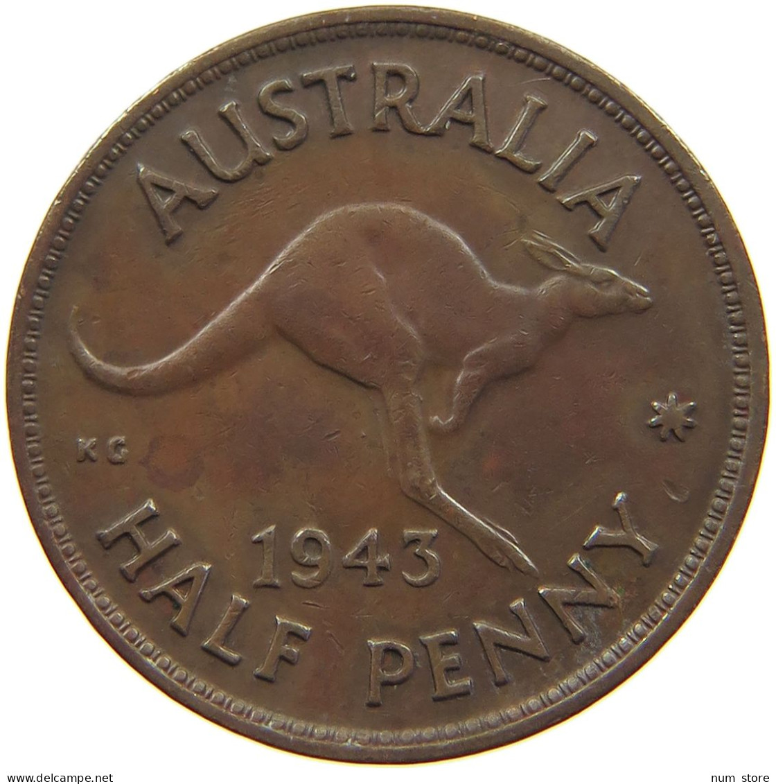 AUSTRALIA HALFPENNY 1943 #a057 0771 - ½ Penny