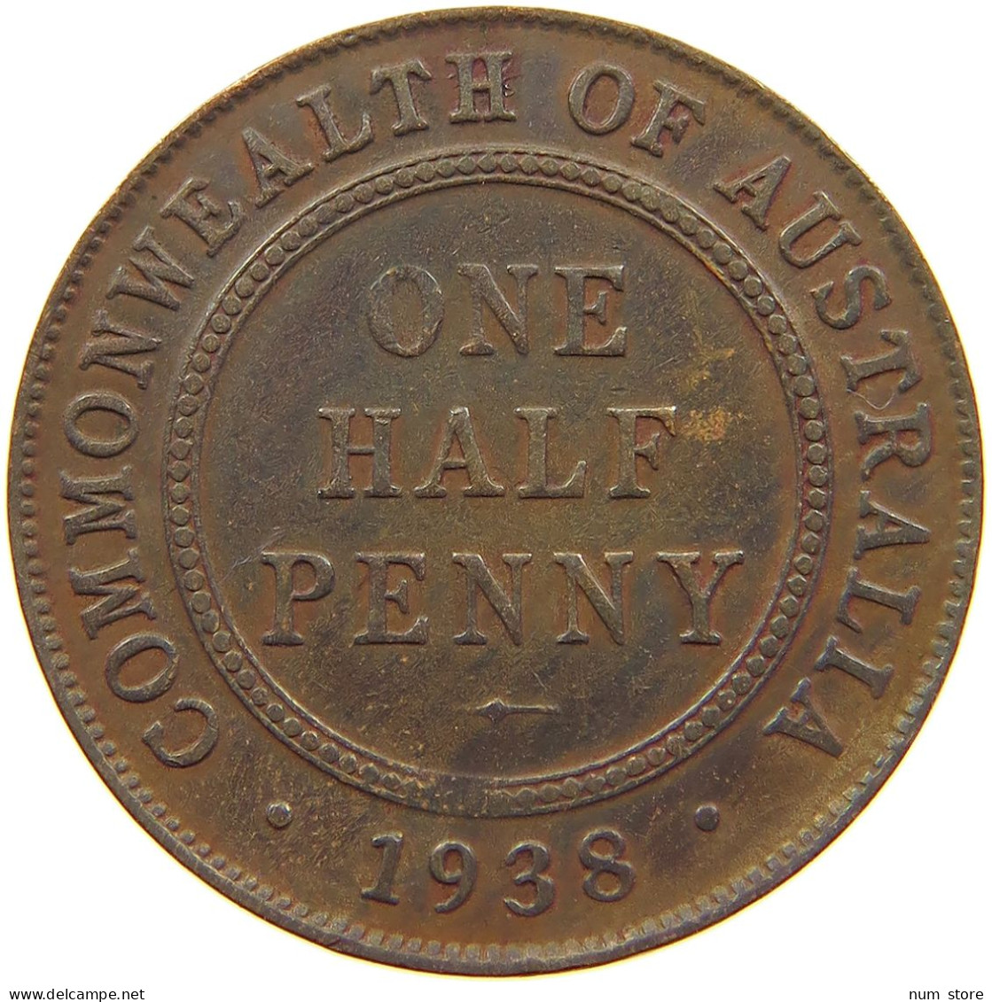 AUSTRALIA HALFPENNY 1938 #a066 0229 - ½ Penny
