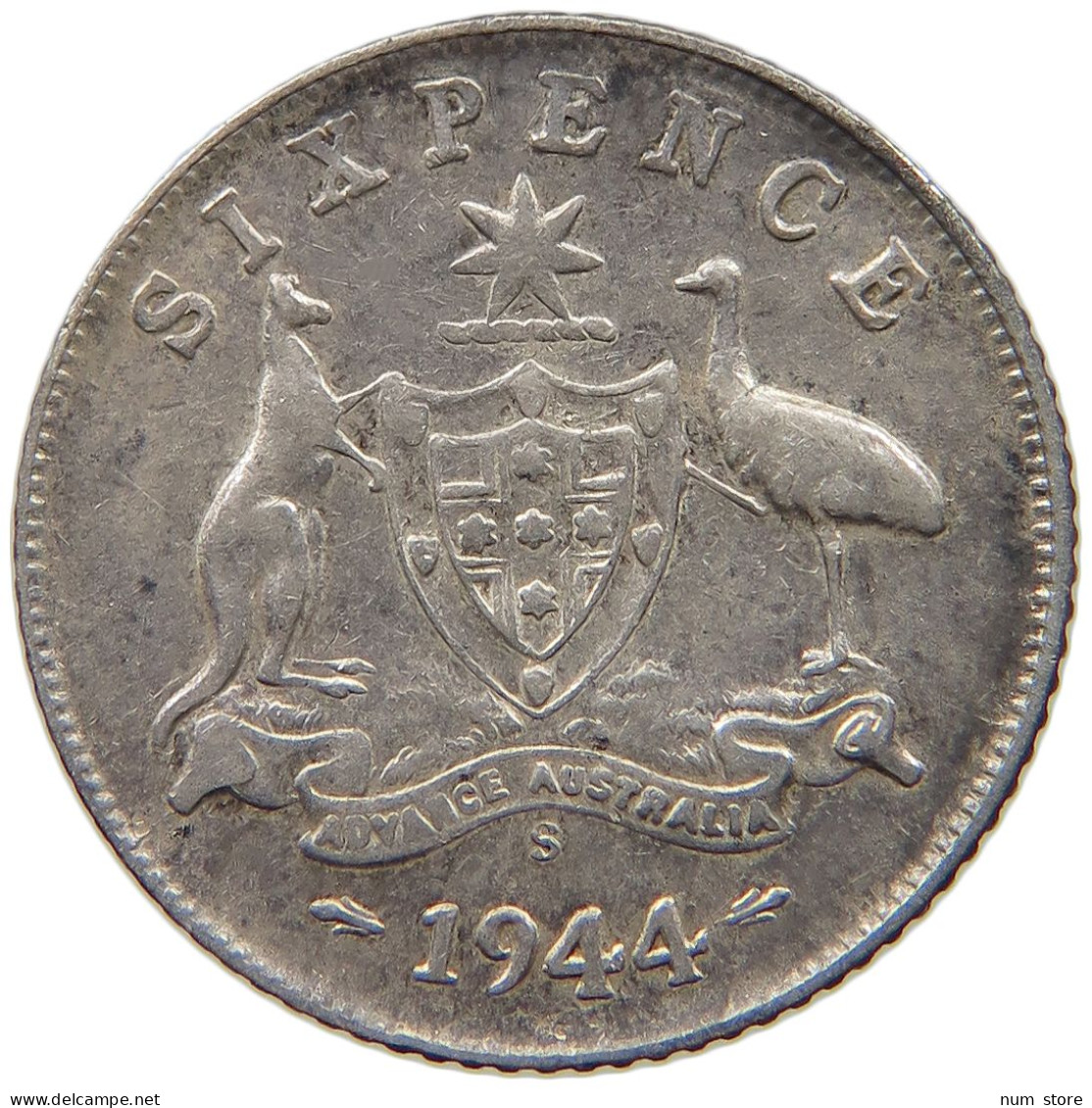 AUSTRALIA 6 PENCE 1944 S #c032 0359 - Sixpence