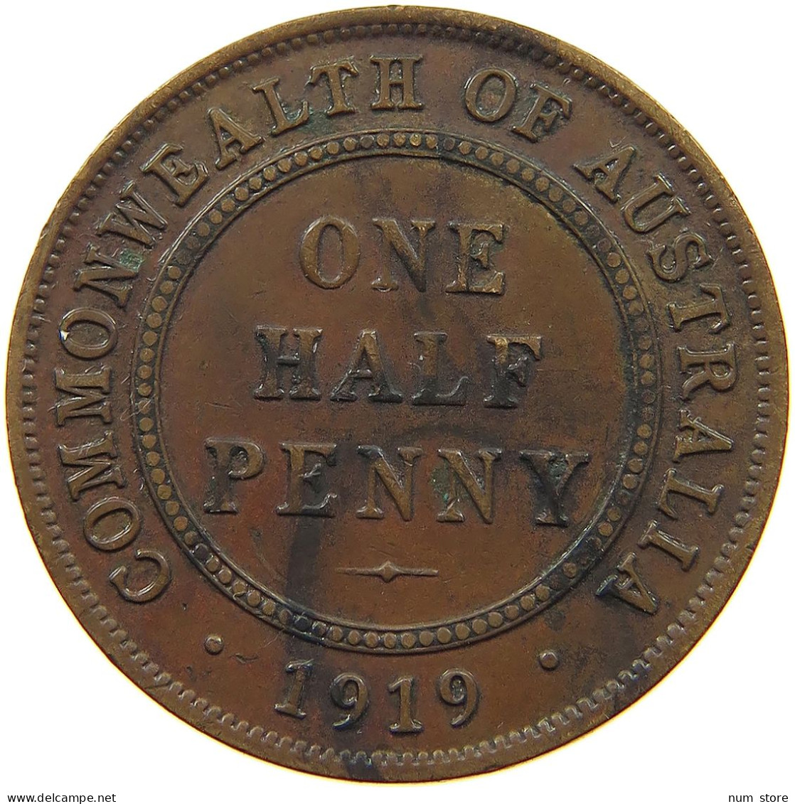 AUSTRALIA HALFPENNY 1919 #a010 0295 - ½ Penny