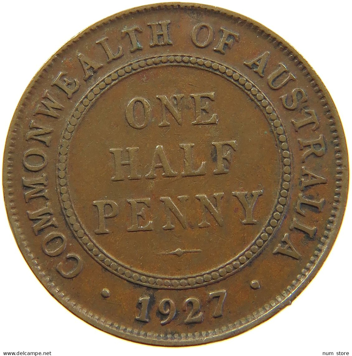 AUSTRALIA HALF PENNY 1927 #c062 0437 - ½ Penny