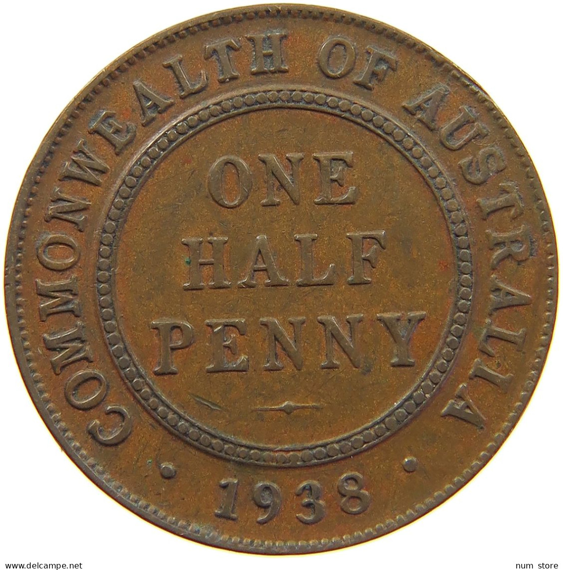 AUSTRALIA HALF PENNY 1938 #c052 0553 - ½ Penny