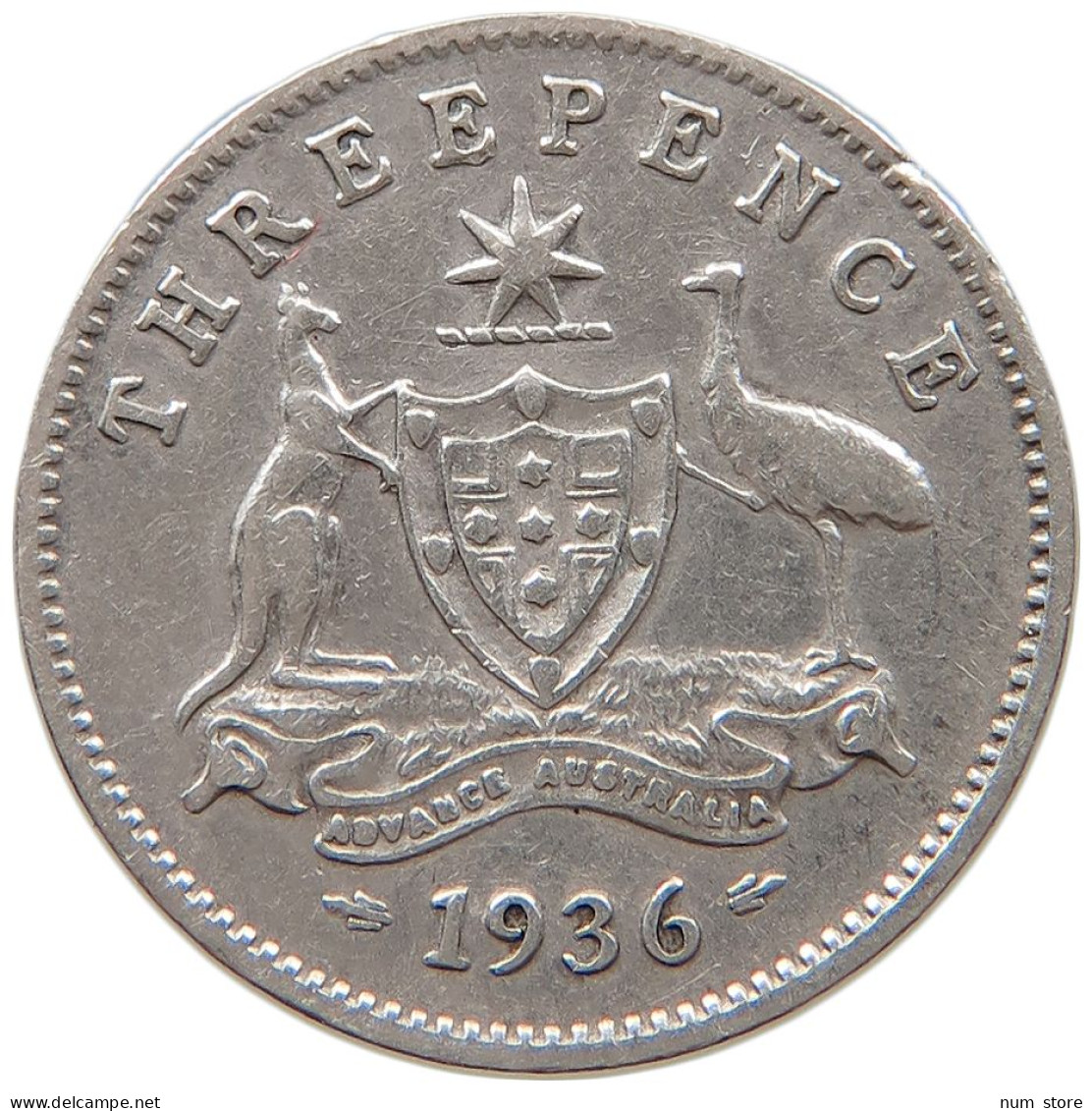 AUSTRALIA 3 PENCE 1936 #s031 0255 - Threepence