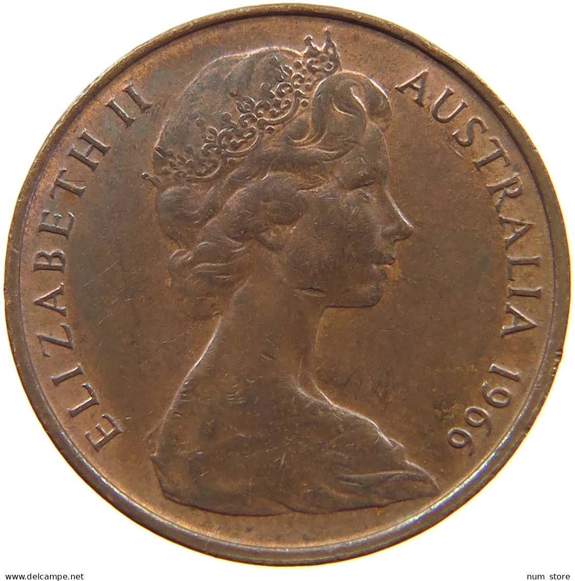 AUSTRALIA 2 CENTS 1966 TOP #a075 0403 - 2 Cents