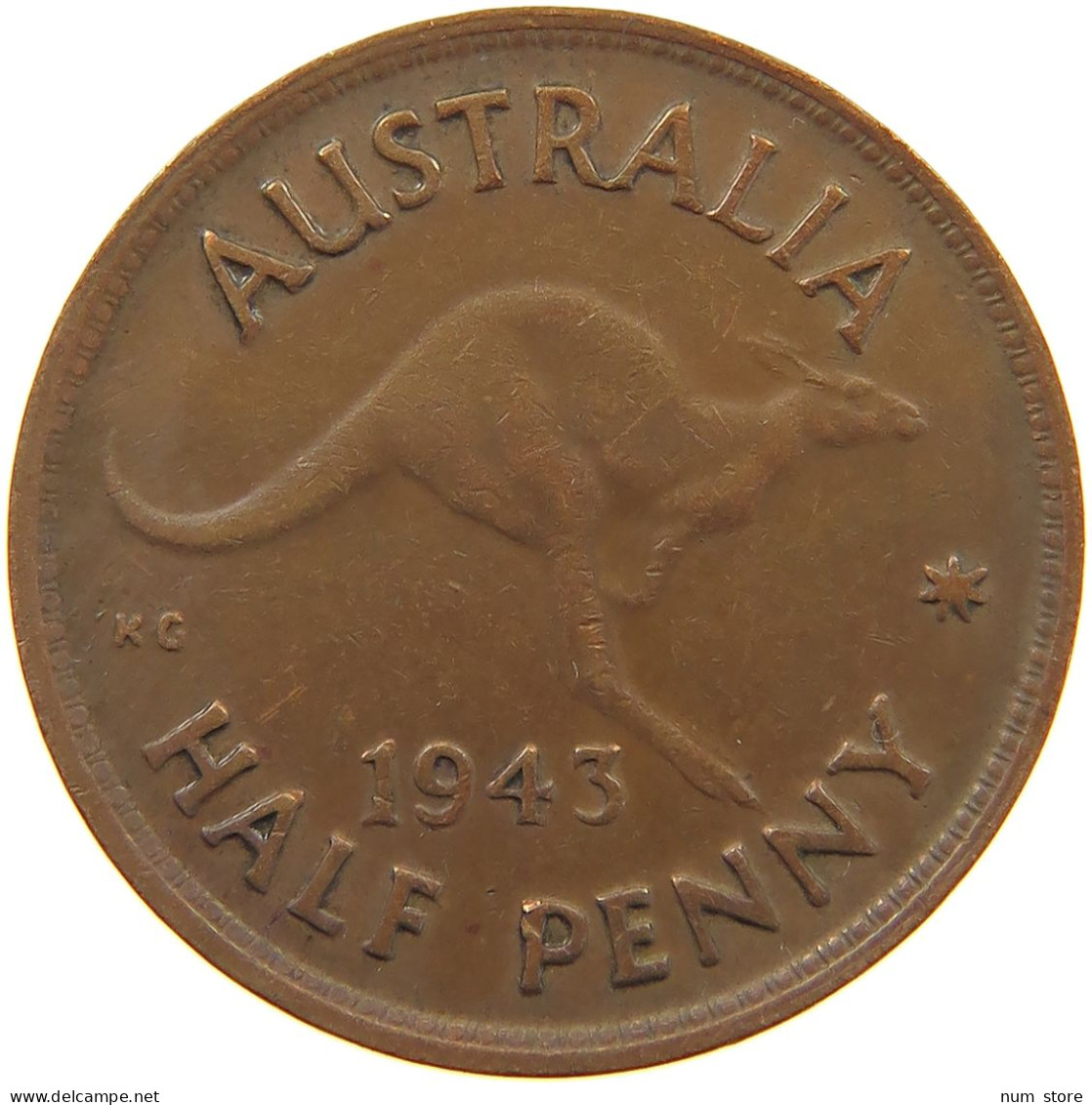 AUSTRALIA 1/2 PENNY 1943 #a042 0253 - ½ Penny