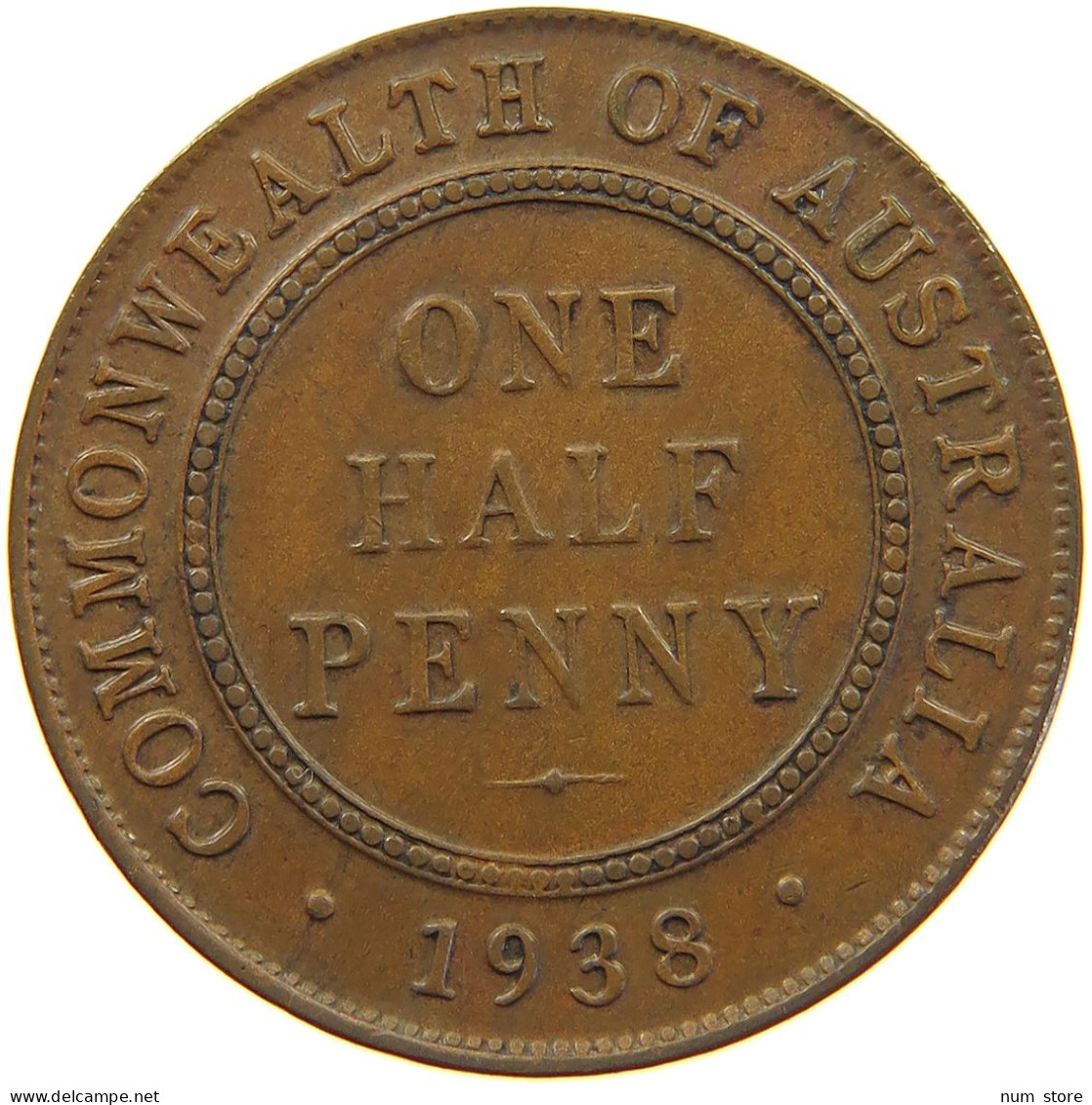 AUSTRALIA 1/2 PENNY 1938 #c033 0317 - ½ Penny