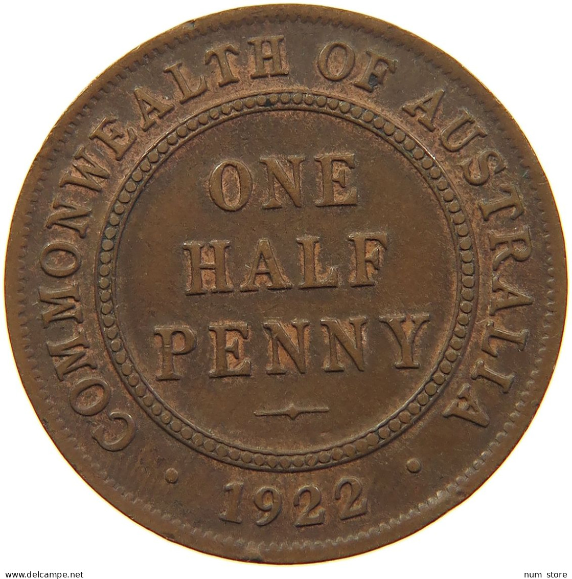 AUSTRALIA 1/2 PENNY 1922 #s021 0281 - ½ Penny
