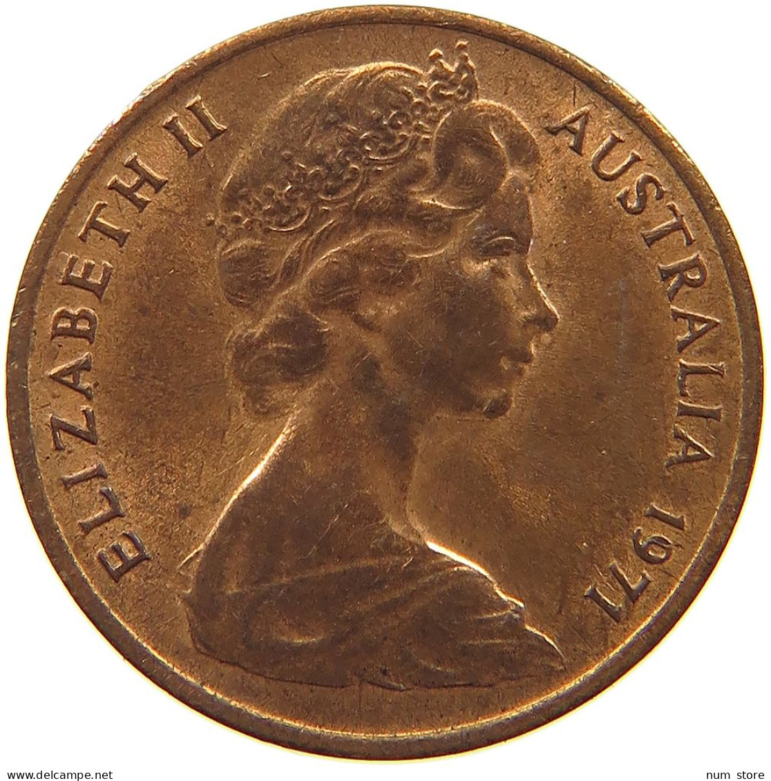 AUSTRALIA 1 PENNY 1971 TOP #s055 0215 - Penny