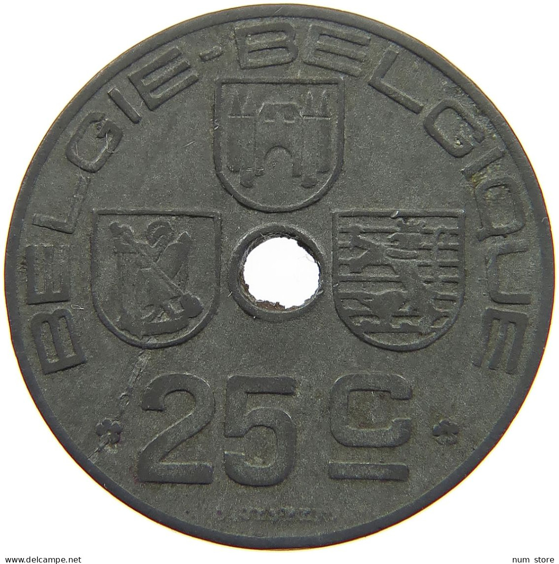 BELGIUM 25 CENTIMES 1943 #c075 0759 - 25 Cents
