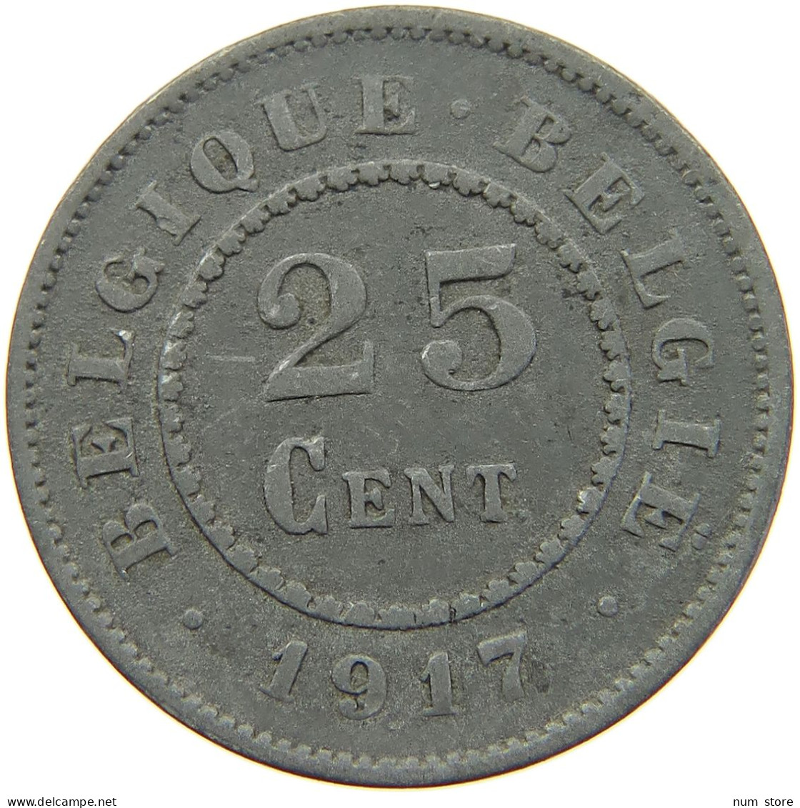 BELGIUM 25 CENTIMES 1917 #c067 0045 - 25 Centimes