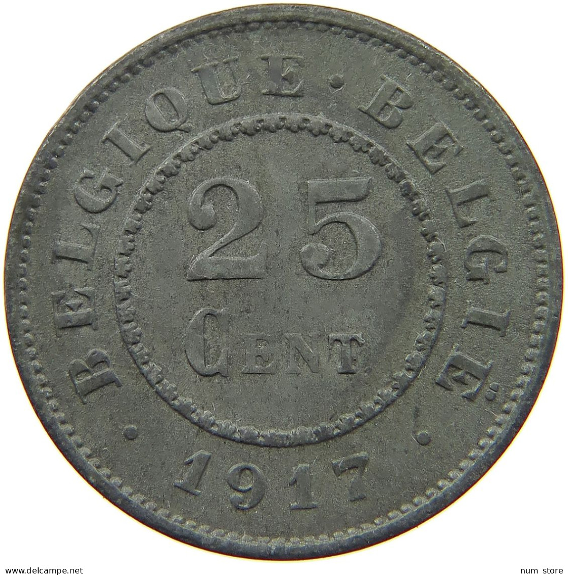 BELGIUM 25 CENTIMES 1917 #a006 0049 - 25 Centimes
