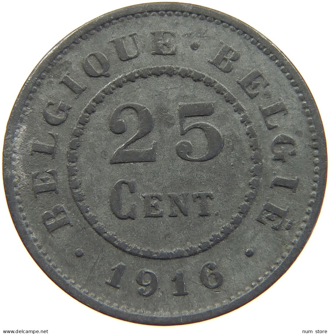 BELGIUM 25 CENTIMES 1916 #c052 0585 - 25 Cents
