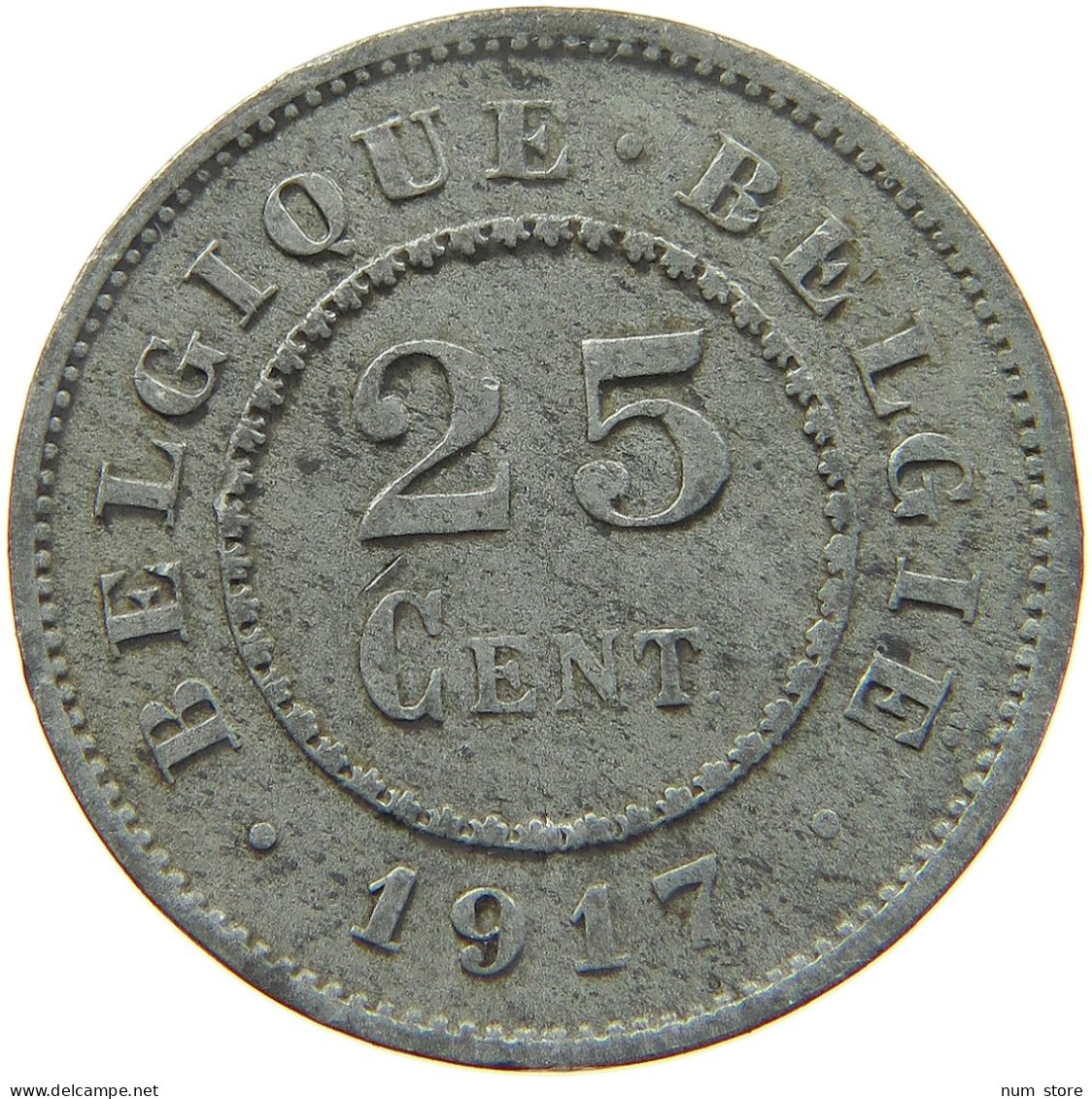 BELGIUM 25 CENTIMES 1917 #a006 0059 - 25 Cents