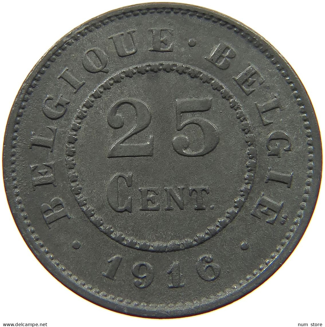 BELGIUM 25 CENTIMES 1916 #a056 0725 - 25 Cents