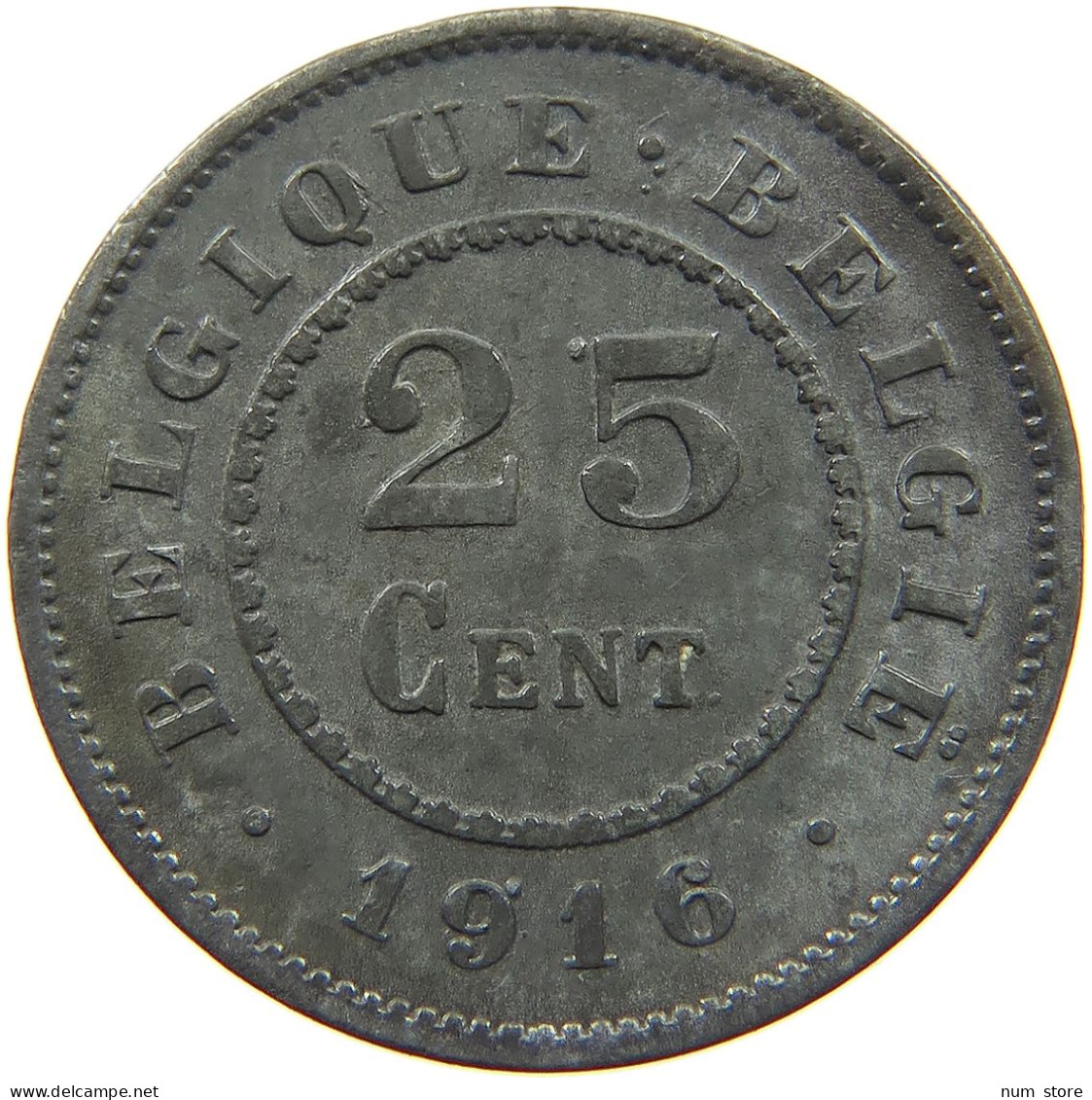 BELGIUM 25 CENTIMES 1916 #a056 0723 - 25 Cents