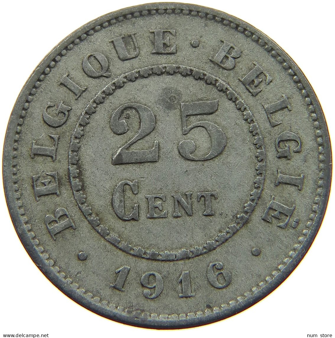 BELGIUM 25 CENTIMES 1916 #a006 0043 - 25 Cents