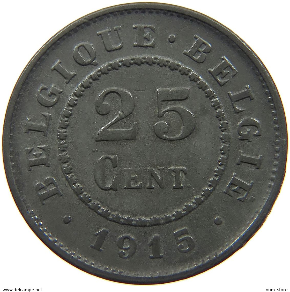 BELGIUM 25 CENTIMES 1915 #a056 0719 - 25 Centimes