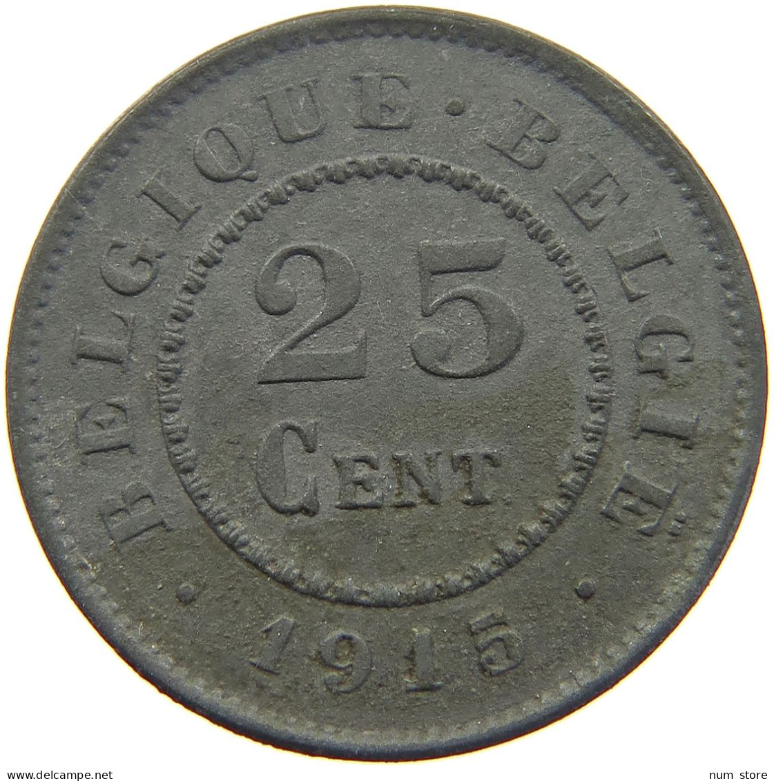 BELGIUM 25 CENTIMES 1915 #c014 0001 - 25 Cents