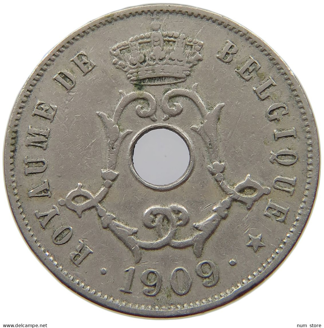 BELGIUM 25 CENTIMES 1909 #s072 0465 - 25 Cents