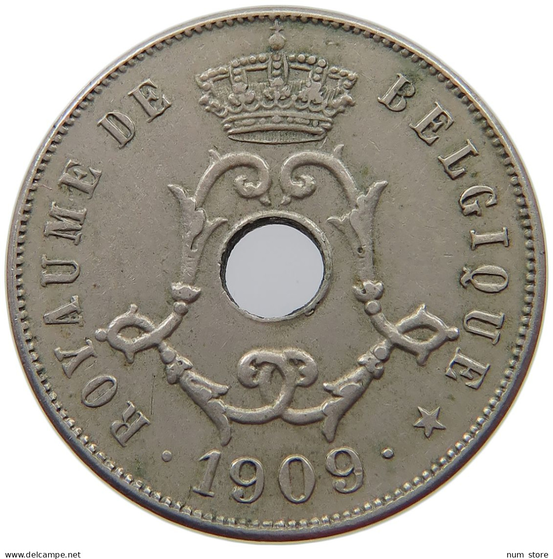 BELGIUM 25 CENTIMES 1909 #s070 0321 - 25 Centimes