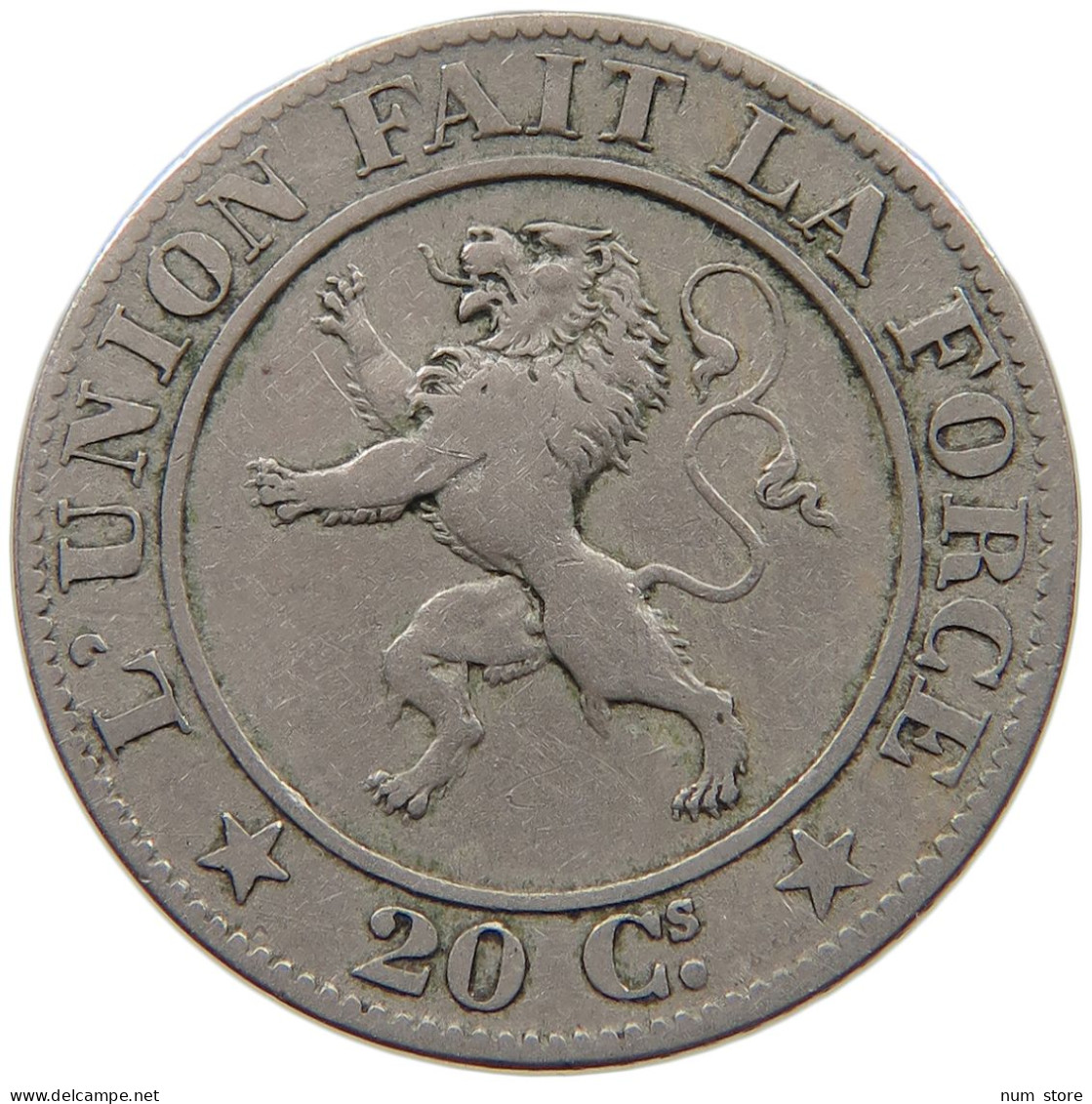 BELGIUM 20 CENTIMES 1861 #c036 0553 - 2 Francs (1944 Liberazione)