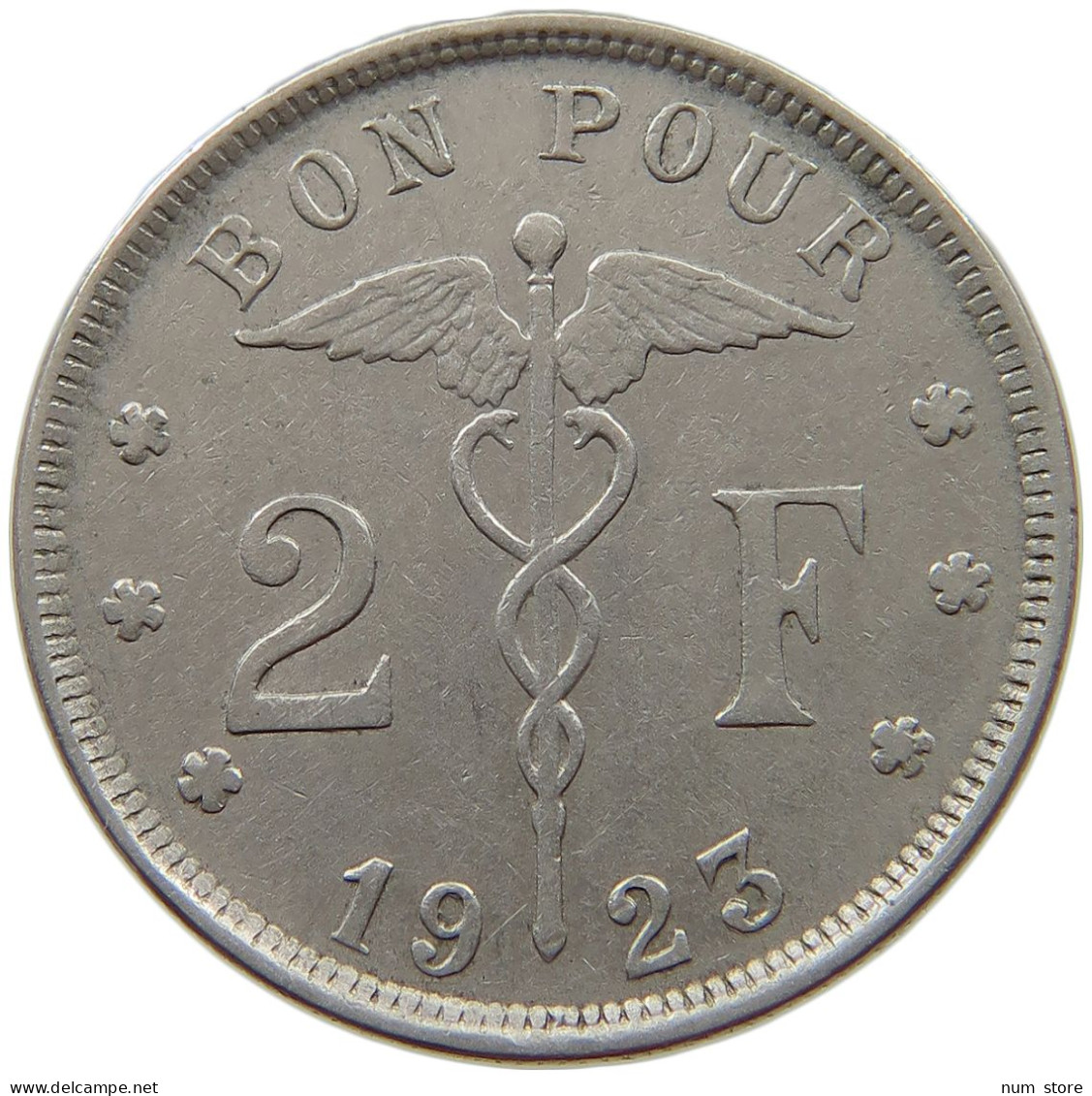 BELGIUM 2 FRANCS 1923 #s072 0431 - 2 Francs