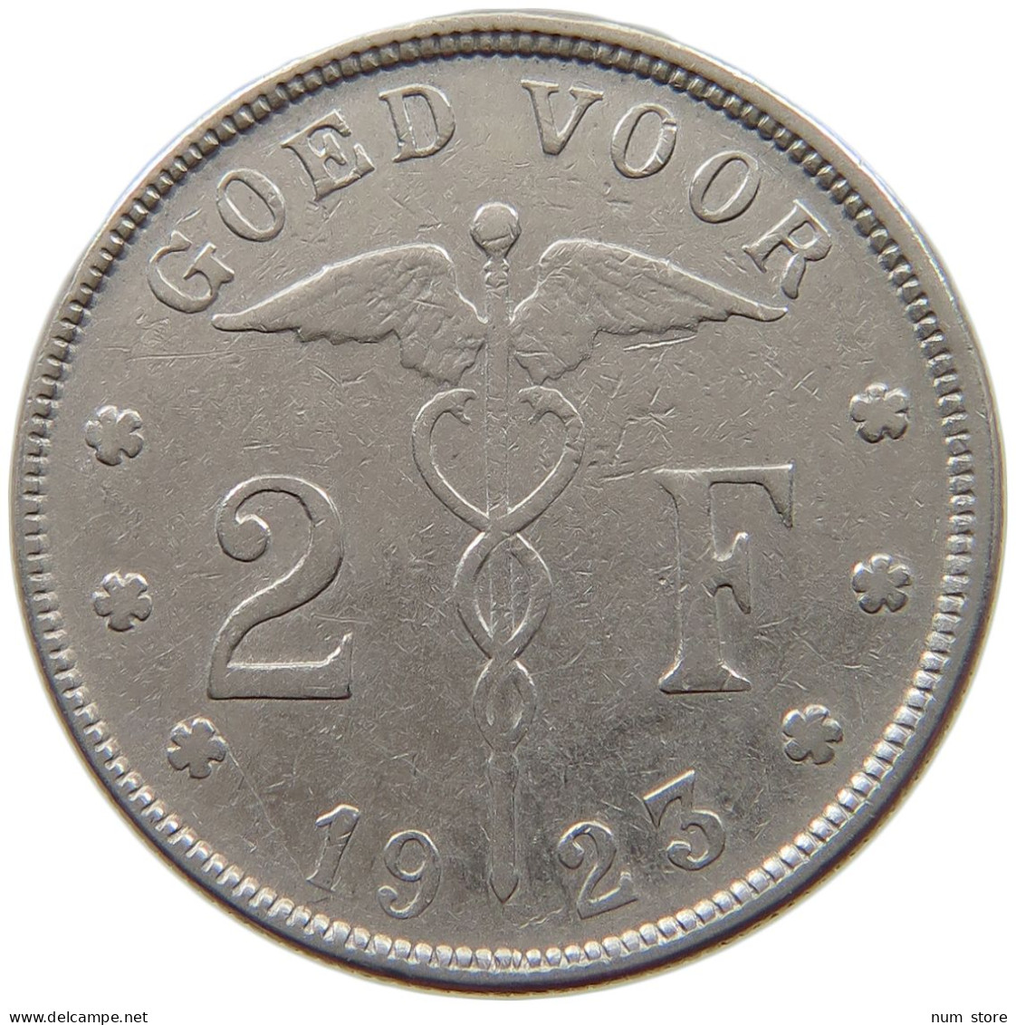 BELGIUM 2 FRANCS 1923 #s039 0359 - 2 Francs