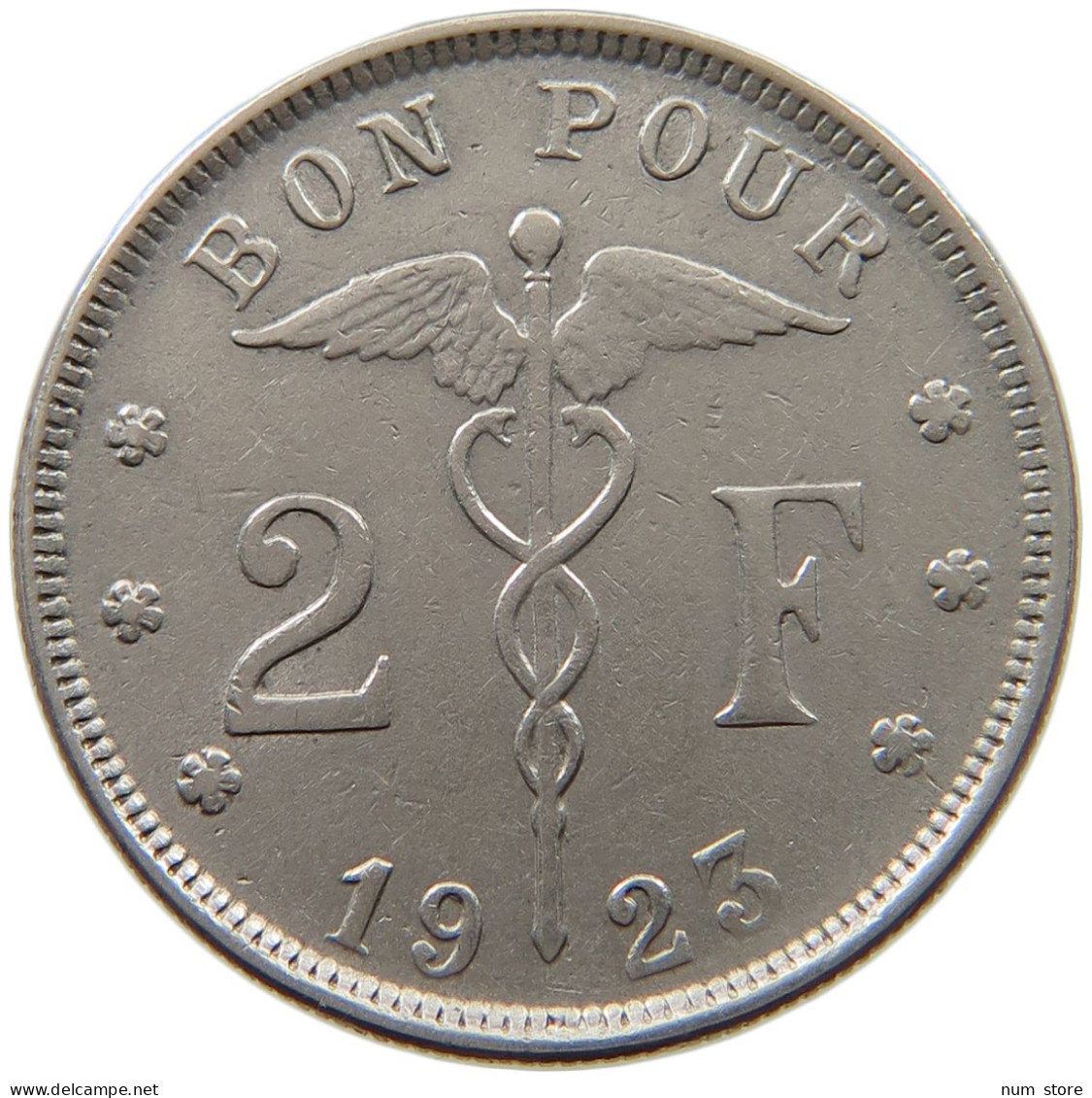 BELGIUM 2 FRANCS 1923 #s034 0181 - 2 Francs