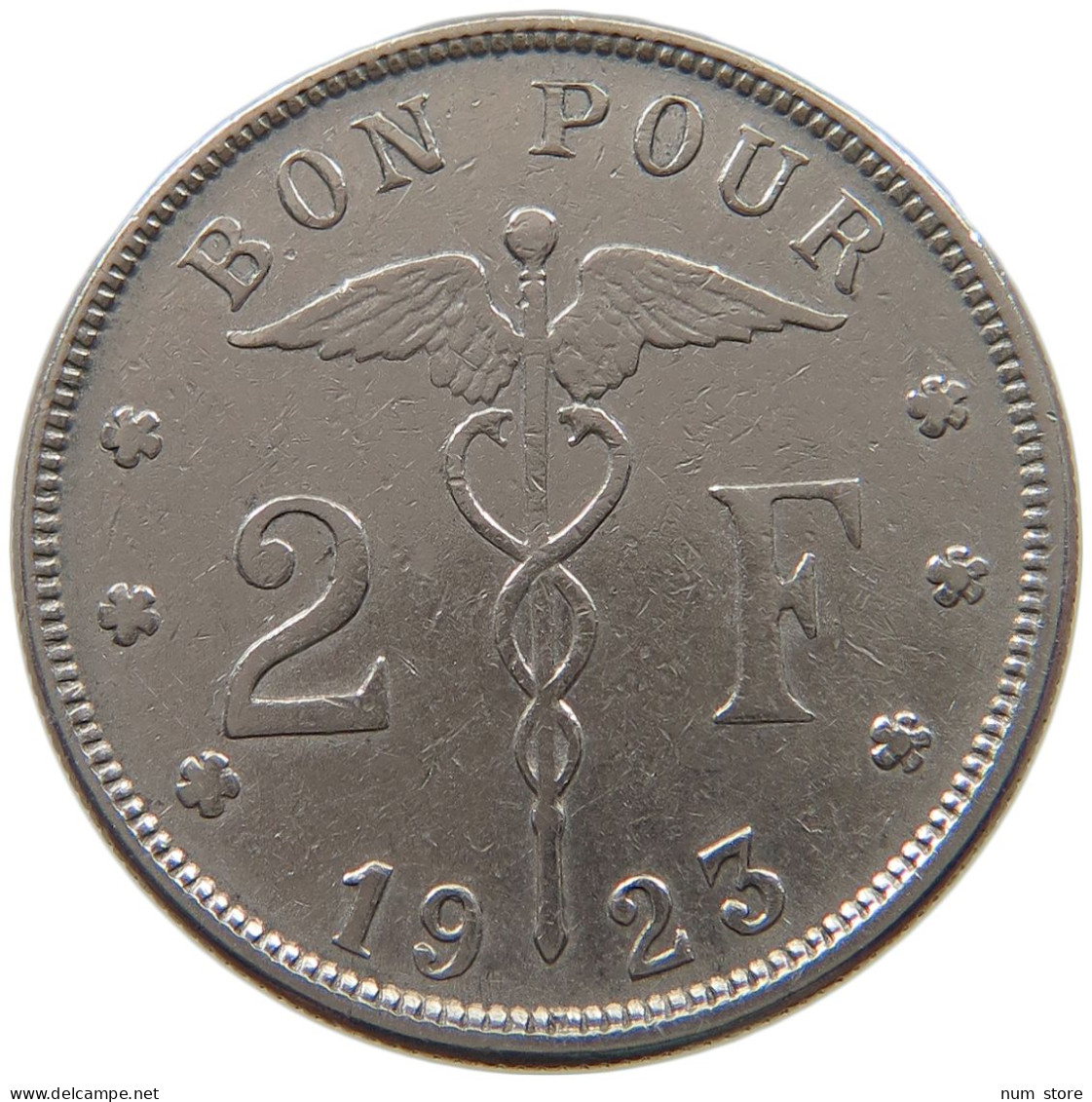 BELGIUM 2 FRANCS 1923 #a079 0271 - 2 Frank