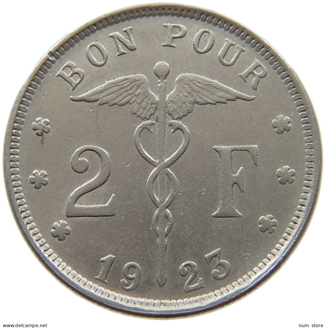 BELGIUM 2 FRANCS 1923 #a043 0191 - 2 Frank