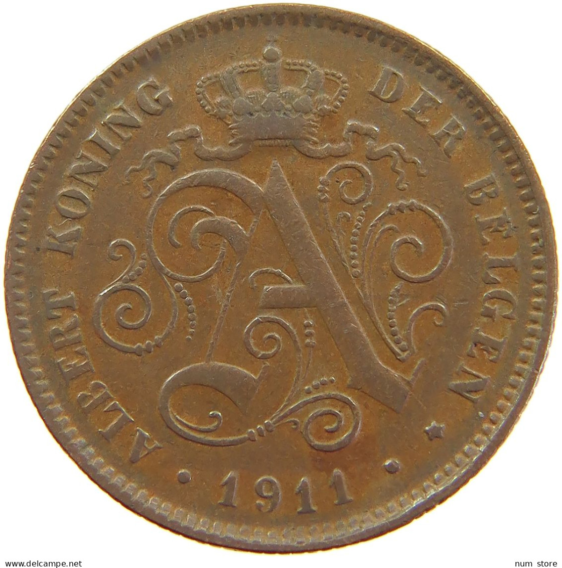 BELGIUM 2 CENTS 1911 #a066 0525 - 2 Centimes