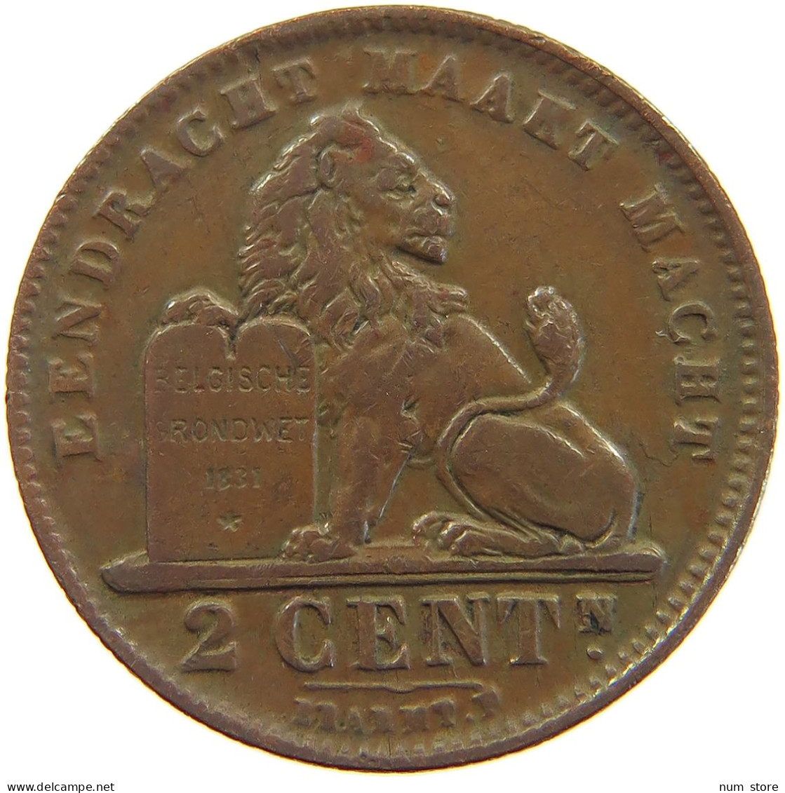 BELGIUM 2 CENTS 1910 #a066 0527 - 2 Cent