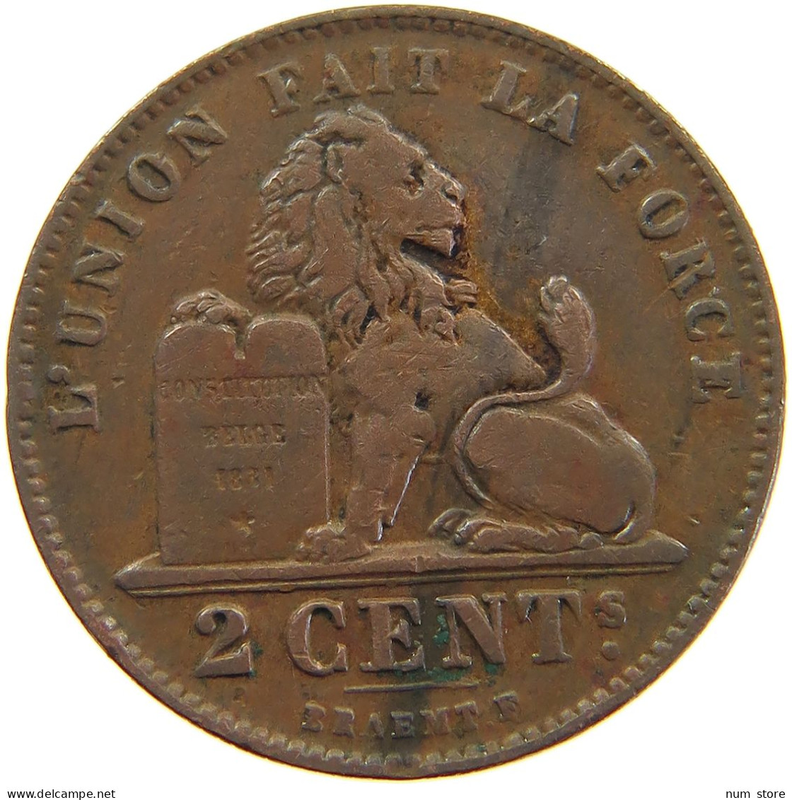 BELGIUM 2 CENTS 1909 #a066 0531 - 2 Centimes