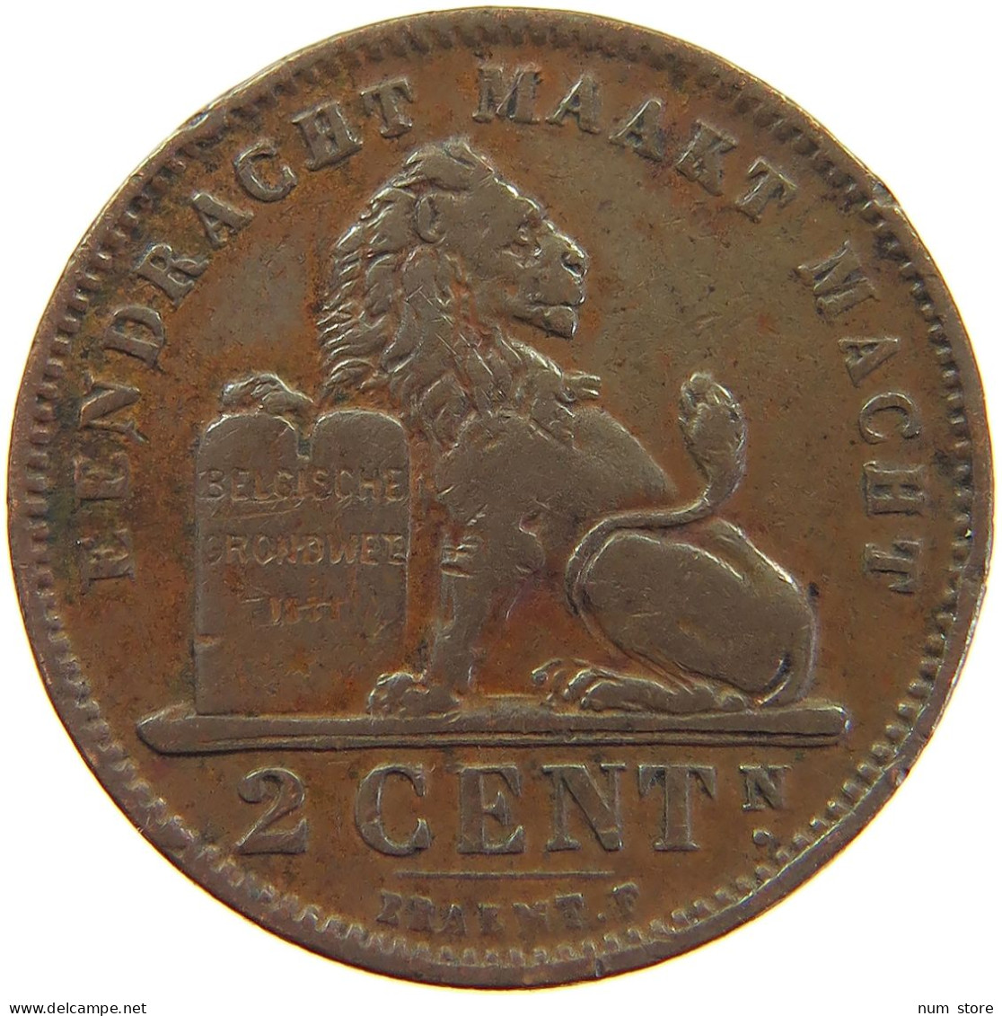 BELGIUM 2 CENTS 1905 #a066 0533 - 2 Cents