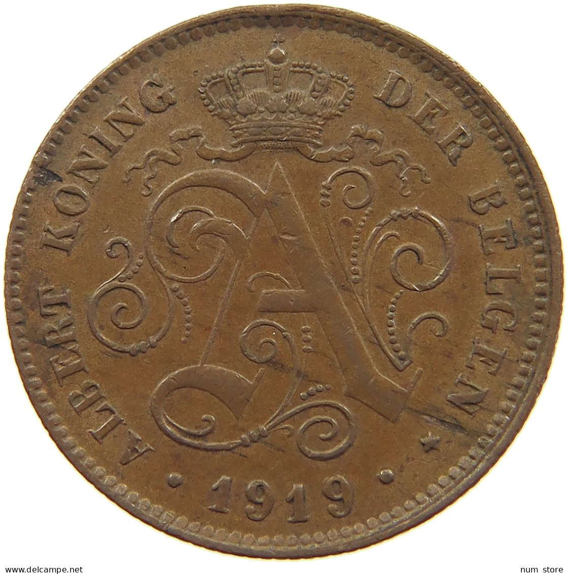 BELGIUM 2 CENTIMES 1919 #c080 0725 - 2 Cents