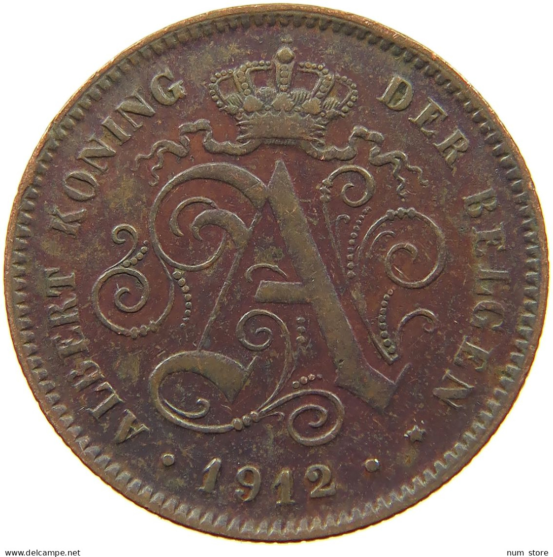 BELGIUM 2 CENTIMES 1912 #s077 0677 - 2 Cents