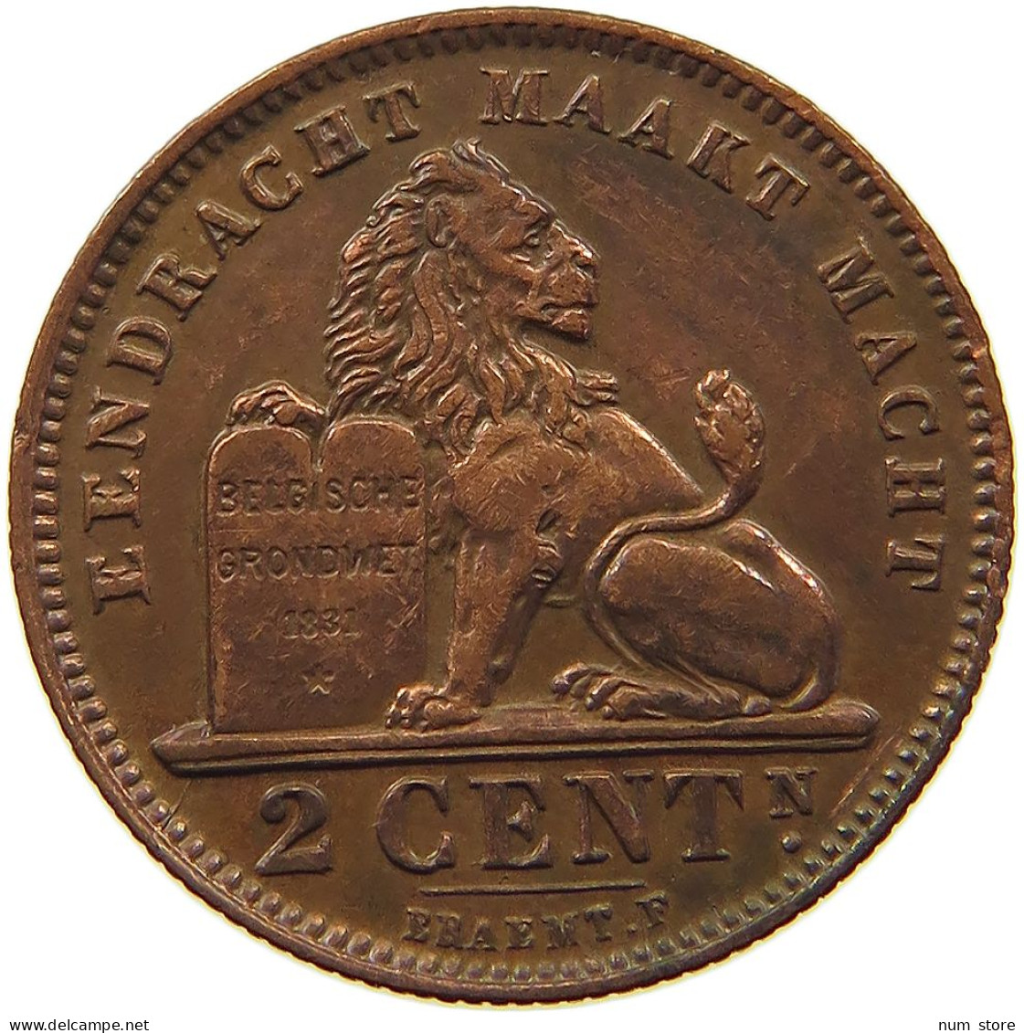 BELGIUM 2 CENTIMES 1911 #s050 0605 - 2 Cents