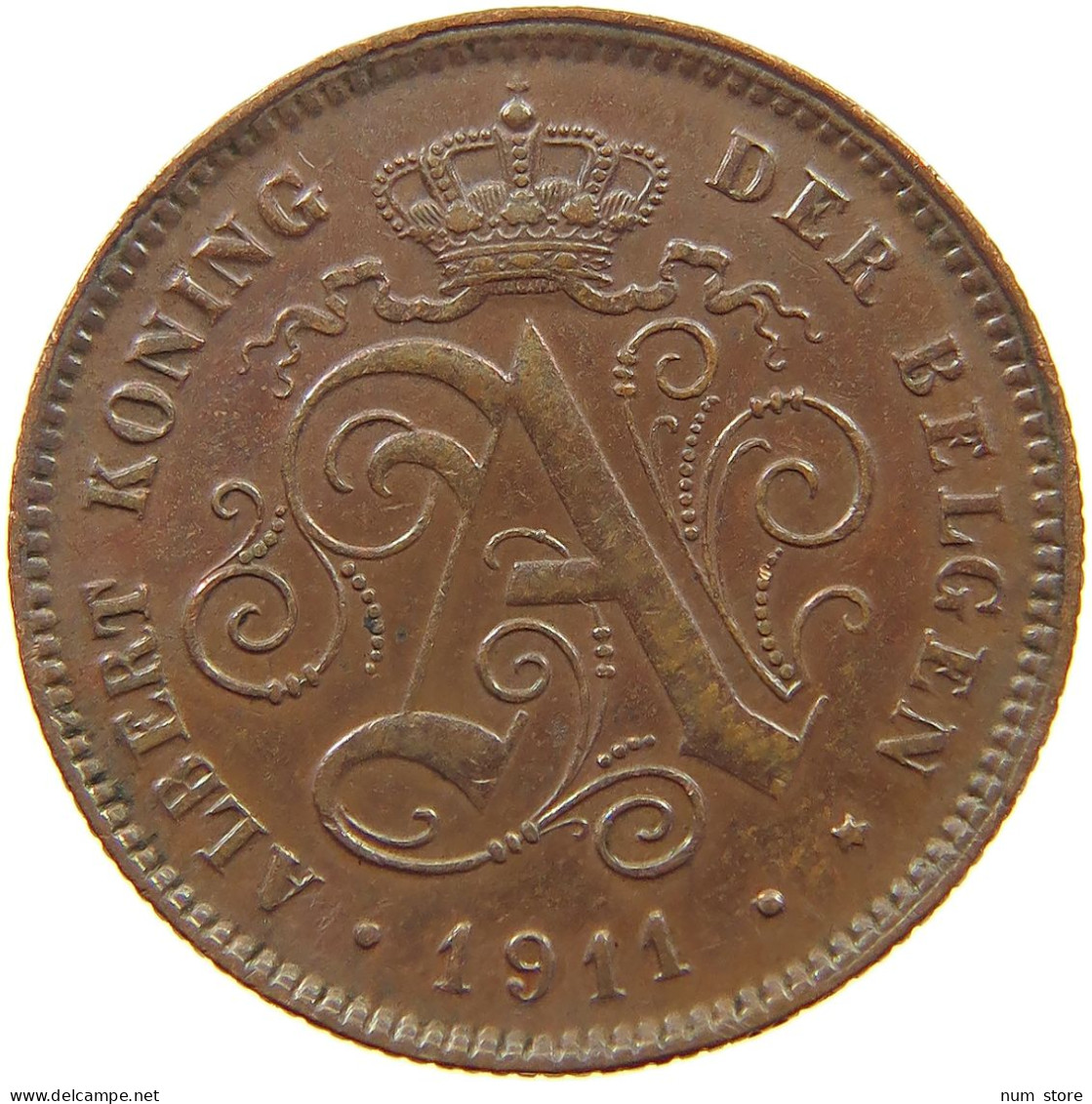 BELGIUM 2 CENTIMES 1911 TOP #a012 0307 - 2 Cent