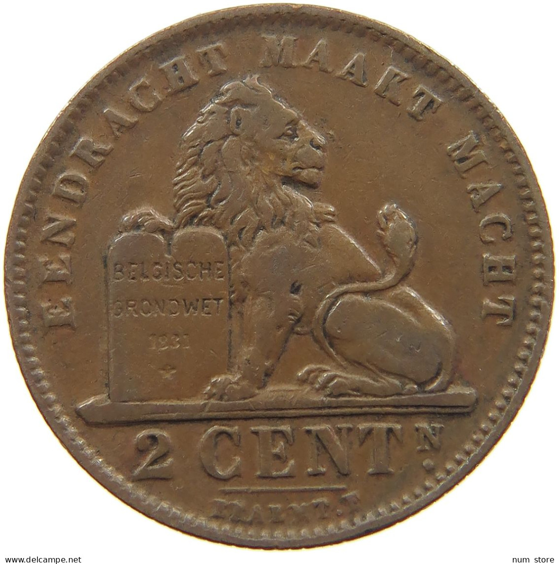 BELGIUM 2 CENTIMES 1911 #c080 0717 - 2 Cents