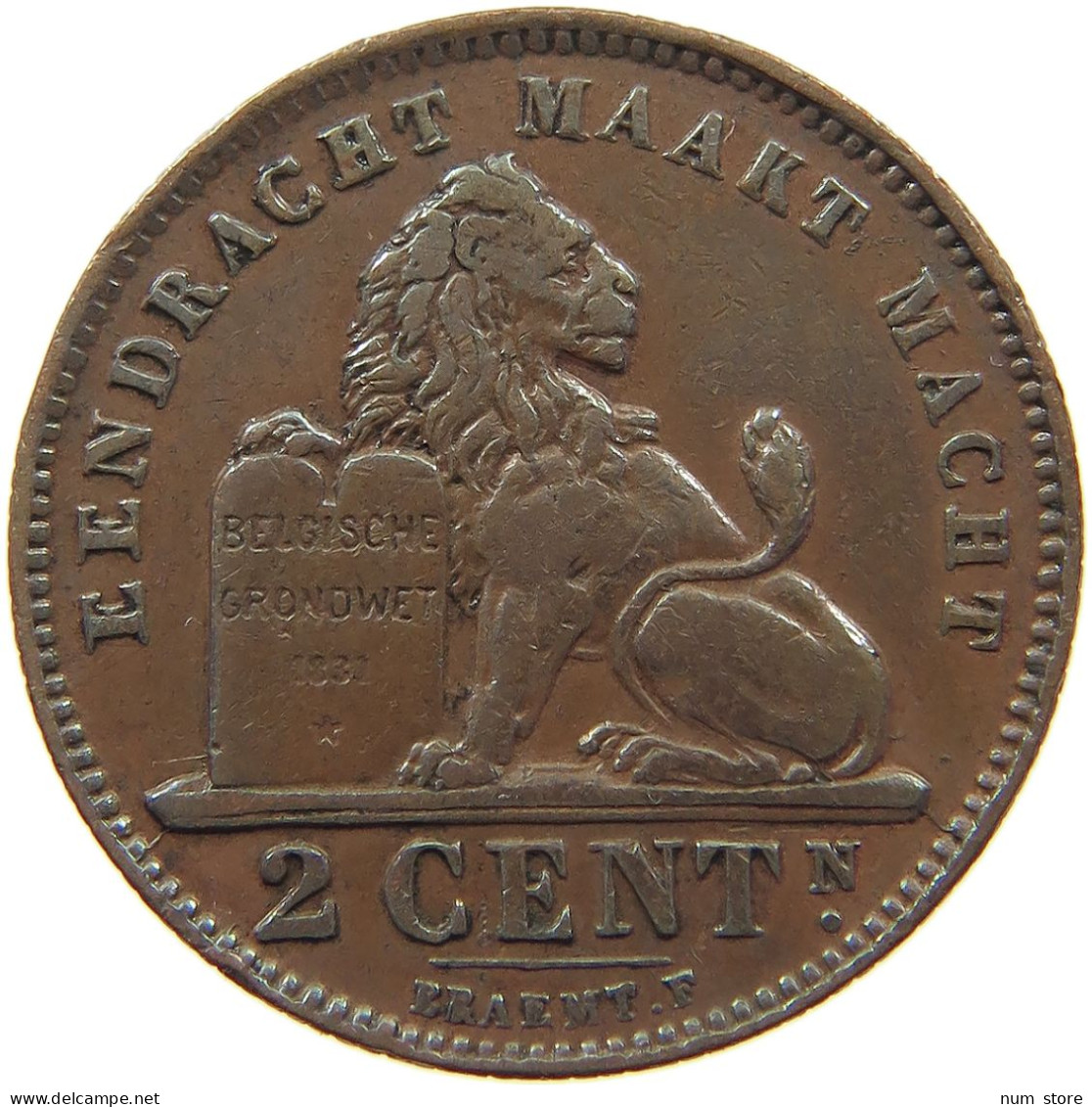 BELGIUM 2 CENTIMES 1911 #c080 0641 - 2 Cents