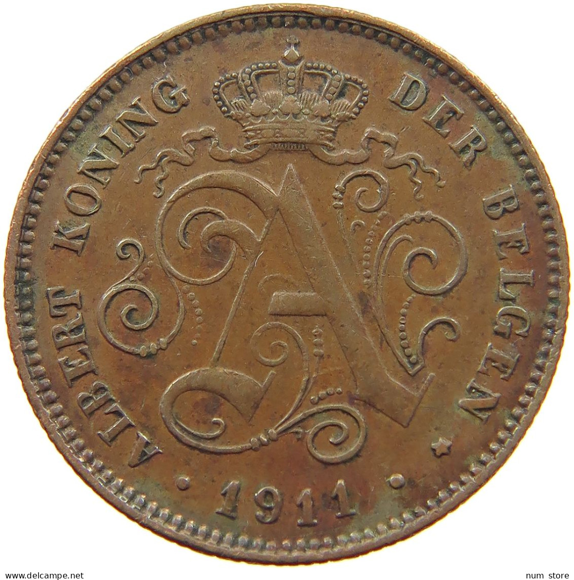 BELGIUM 2 CENTIMES 1911 #a013 0575 - 2 Cents