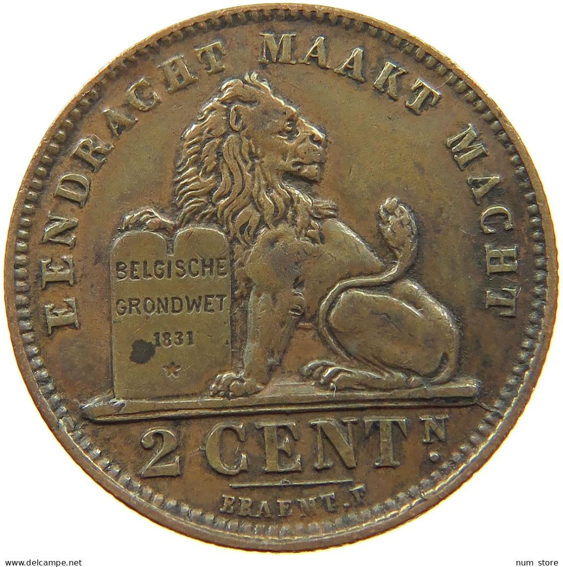 BELGIUM 2 CENTIMES 1911 #a012 0331 - 2 Centimes