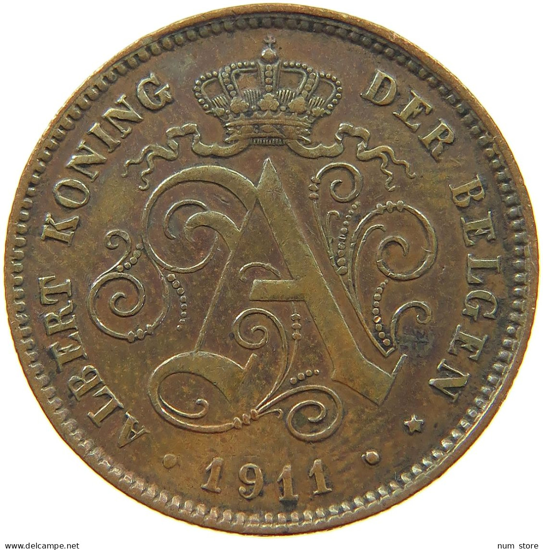 BELGIUM 2 CENTIMES 1911 #a012 0331 - 2 Centimes