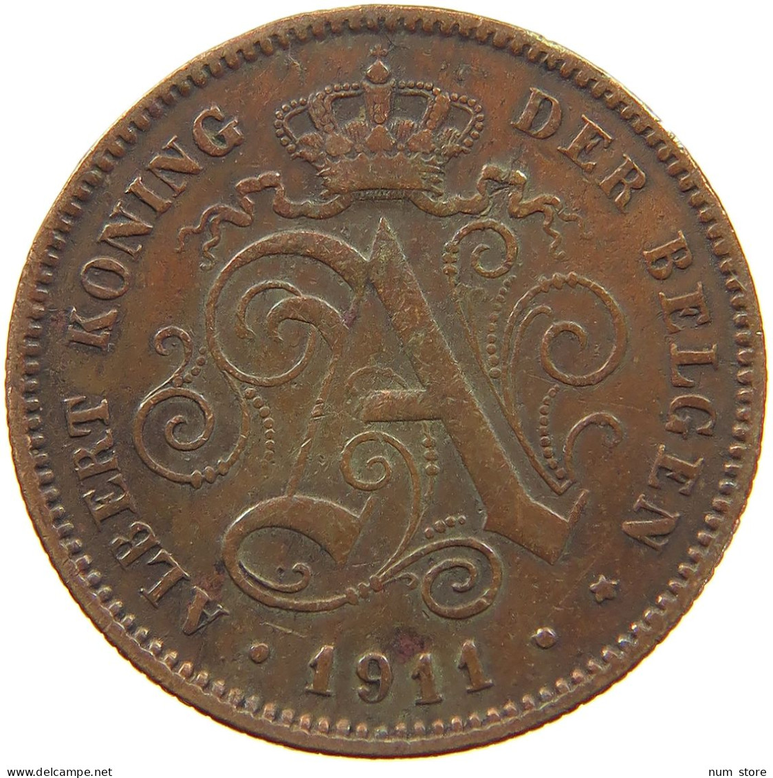 BELGIUM 2 CENTIMES 1911 #a012 0317 - 2 Cents