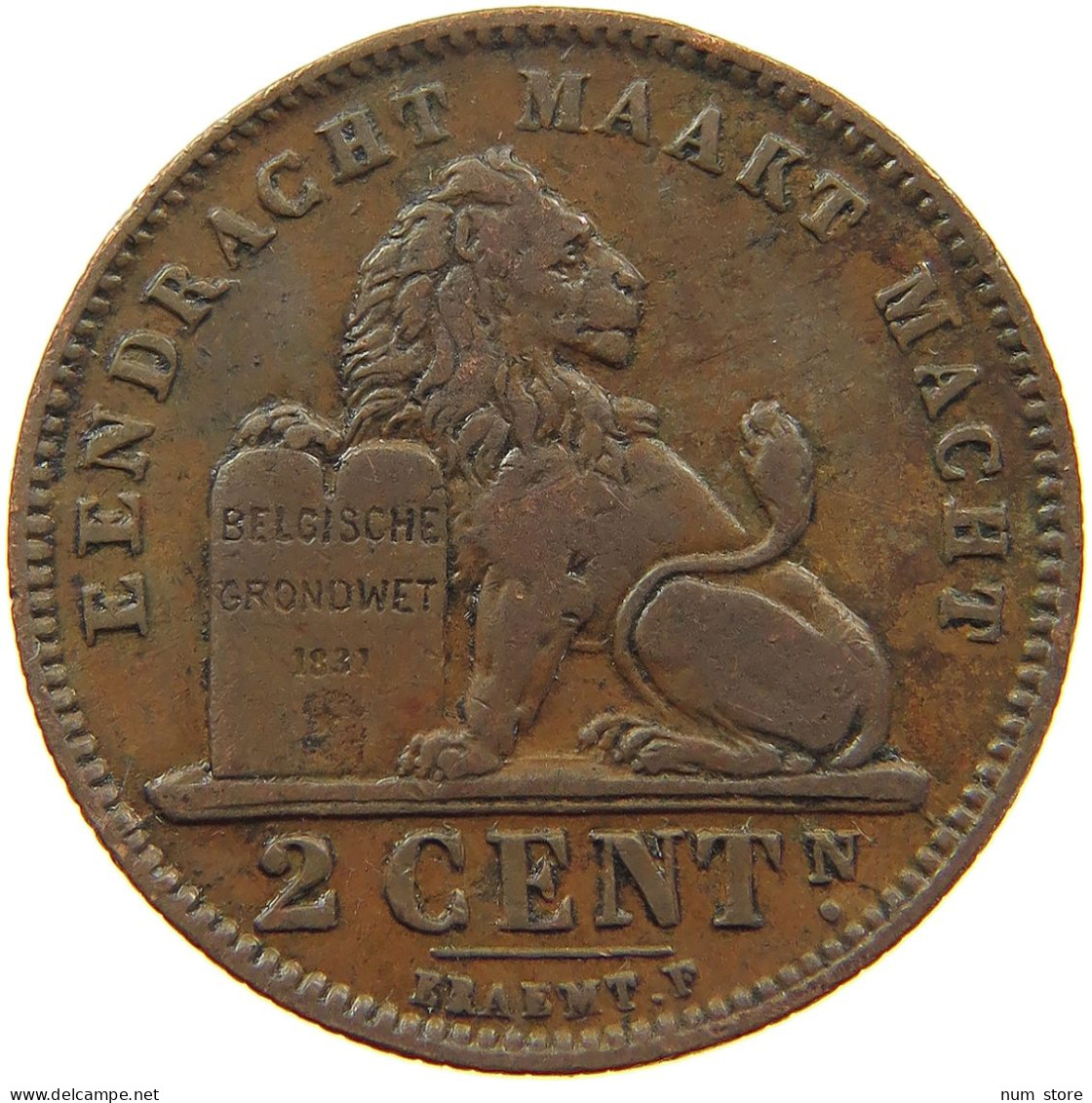 BELGIUM 2 CENTIMES 1911 #a012 0301 - 2 Cents
