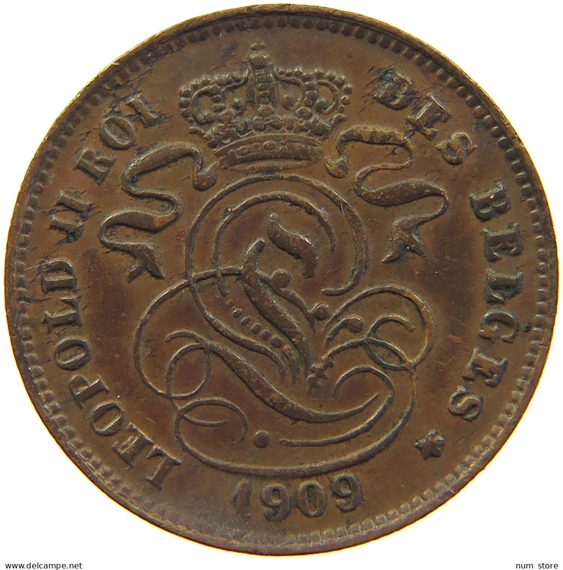 BELGIUM 2 CENTIMES 1909 #s018 0259 - 2 Cents