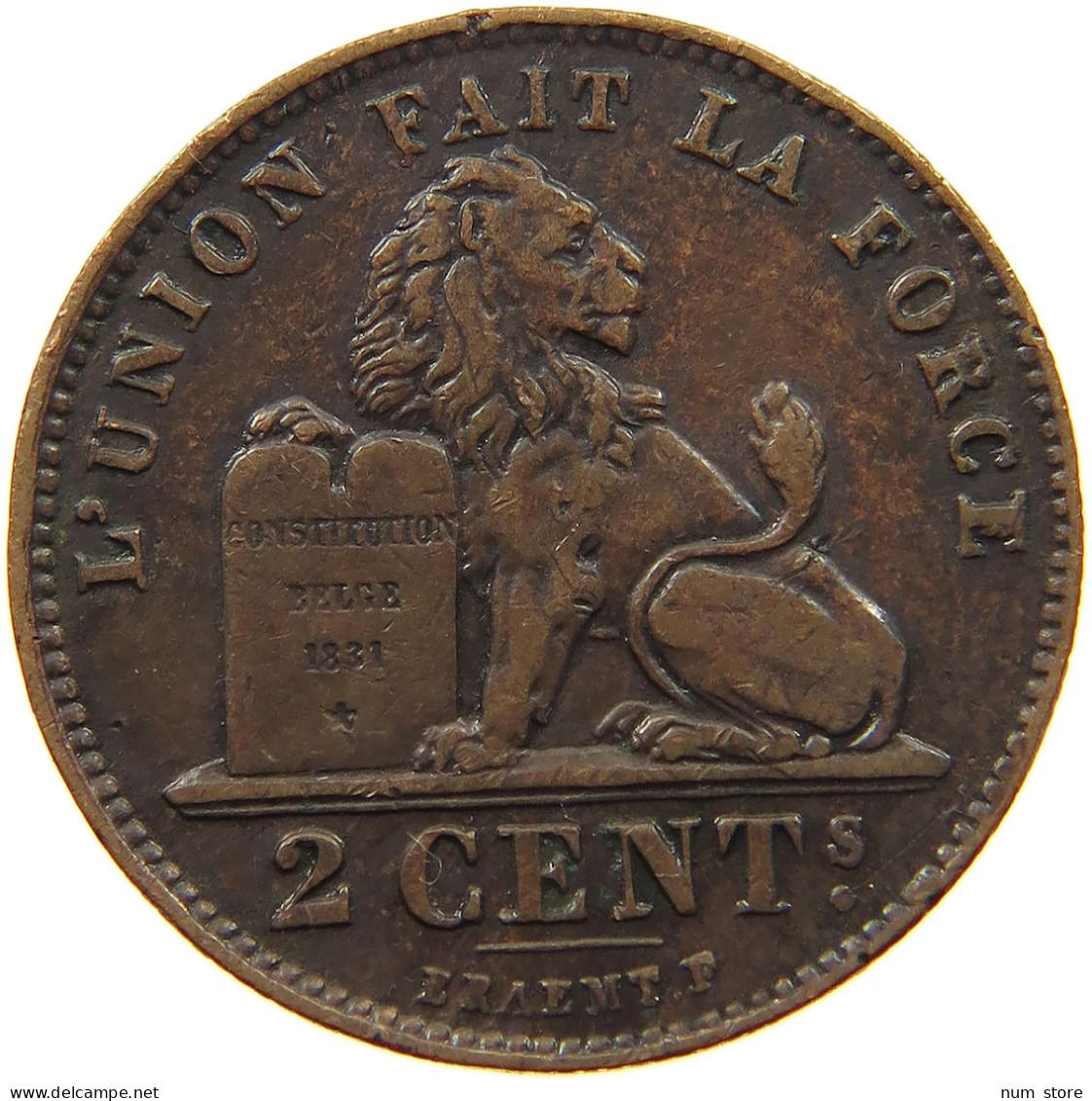 BELGIUM 2 CENTIMES 1909 #a012 0303 - 2 Cents